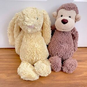 Jellycat bunny and monkey